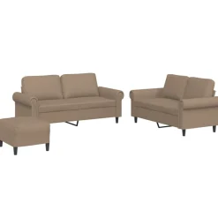 3-delige Loungeset met kussens kunstleer>vidaXL New
