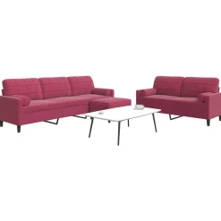 3-delige Loungeset met kussens en bolsters fluweel>vidaXL Discount