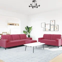 3-delige Loungeset met kussens en bolsters fluweel><noscript><img width=