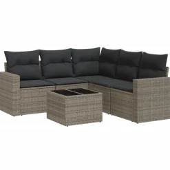 6-delige Loungeset met kussens poly rattan>vidaXL Best