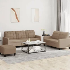 3-delige Loungeset met kussens kunstleer>vidaXL