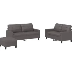 3-delige Loungeset met kussens kunstleer>vidaXL