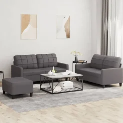 3-delige Loungeset met kussens kunstleer>vidaXL