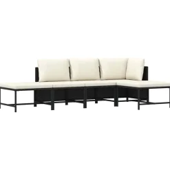 5-delige Loungeset met kussens poly rattan>vidaXL Hot
