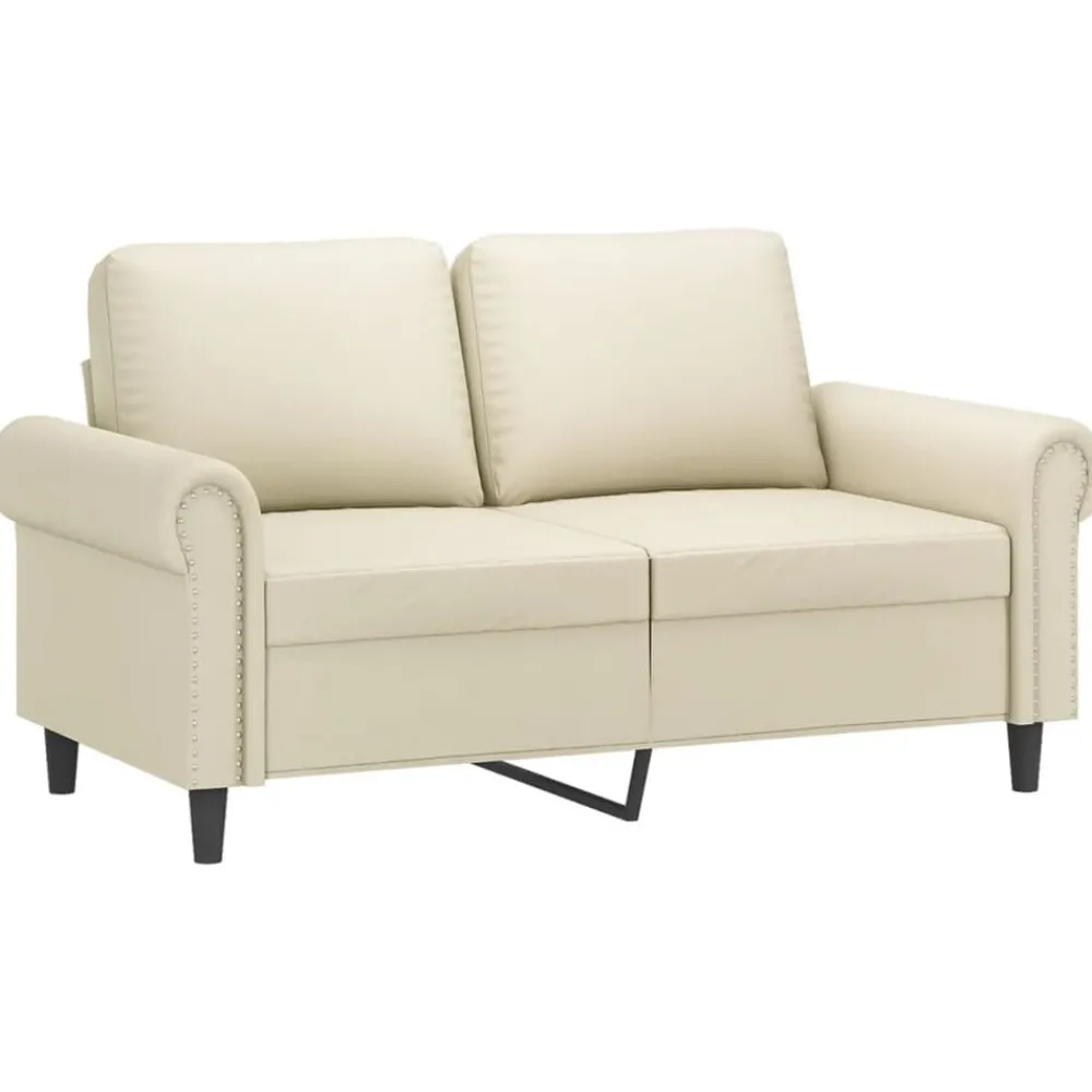 2-delige Loungeset met kussens kunstleer crèmekleurig>vidaXL Outlet