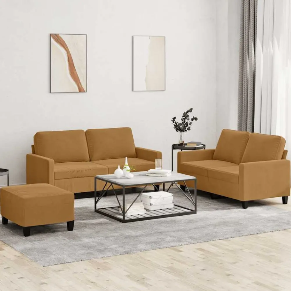 3-delige Loungeset met kussens fluweel>vidaXL Sale