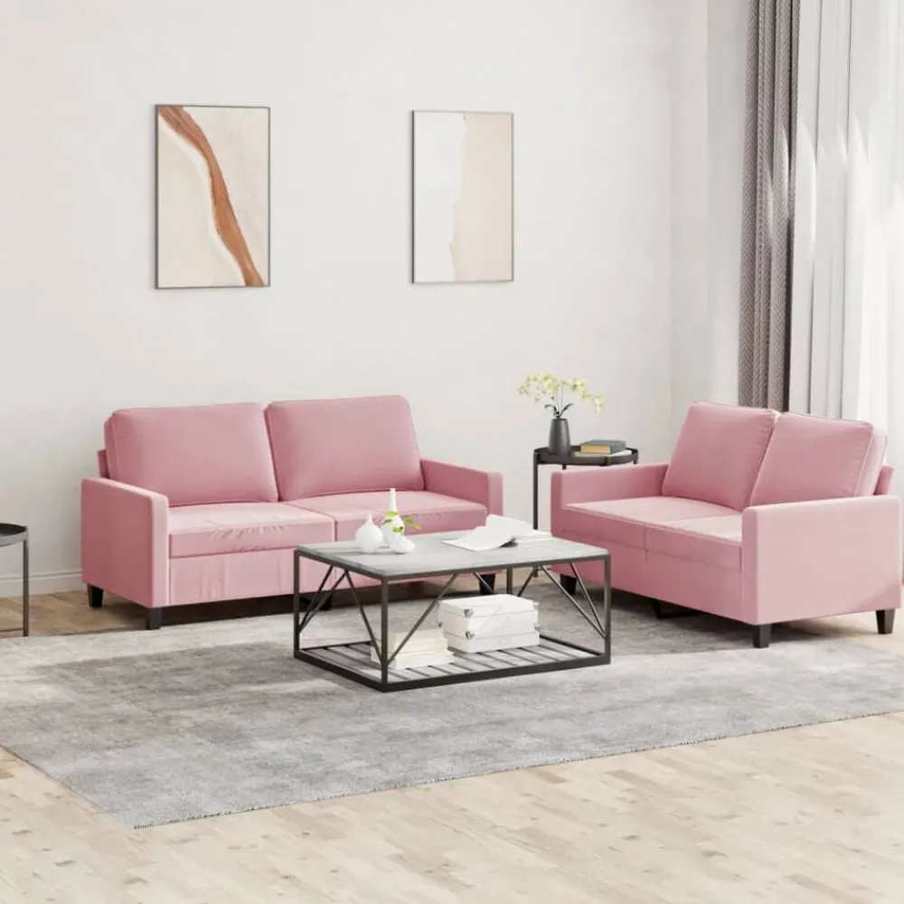 2-delige Loungeset met kussens fluweel>vidaXL New