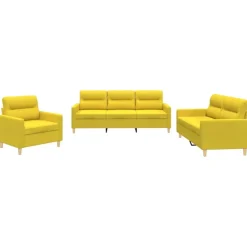 3-delige Loungeset met kussens stof>vidaXL New