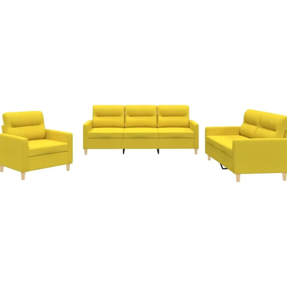 3-delige Loungeset met kussens stof>vidaXL New