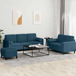 3-delige Loungeset met kussens fluweel>vidaXL Sale