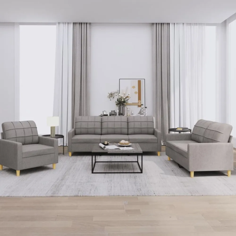 3-delige Loungeset met kussens stof>vidaXL Best