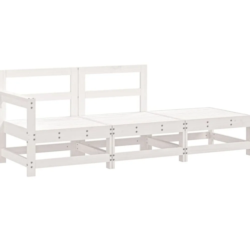 3-delige Loungeset massief grenenhout wit>vidaXL Discount