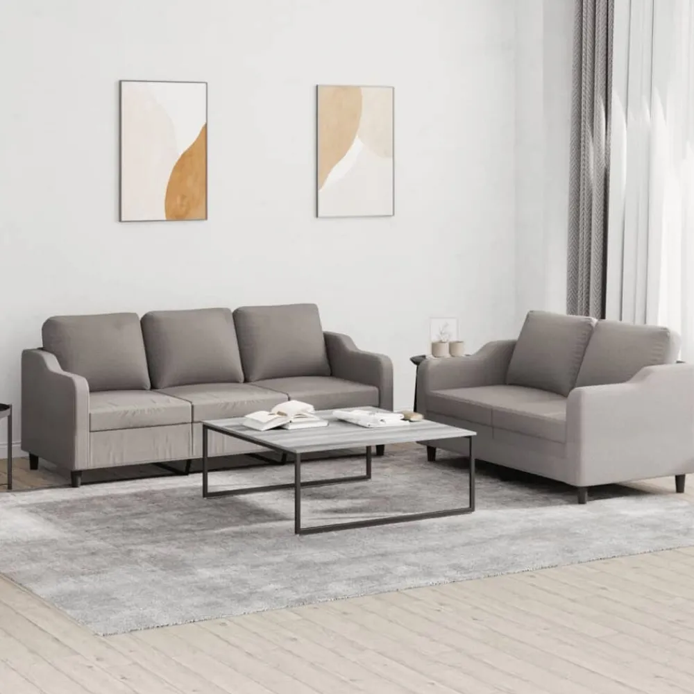 2-delige Loungeset met kussens stof>vidaXL Outlet