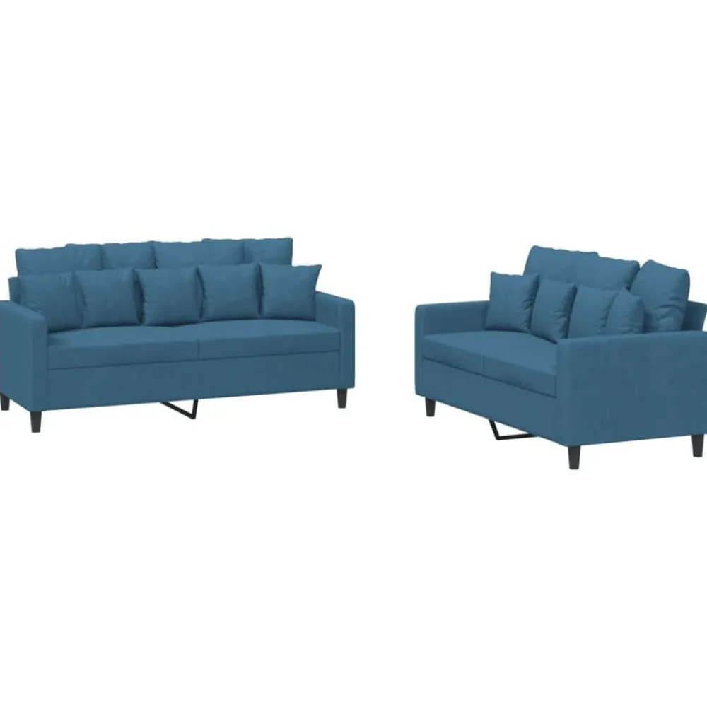 2-delige Loungeset met kussens fluweel>vidaXL Outlet