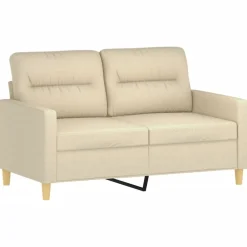 Banken*vidaXL 3-delige Loungeset met kussens stof crèmekleurig Crème
