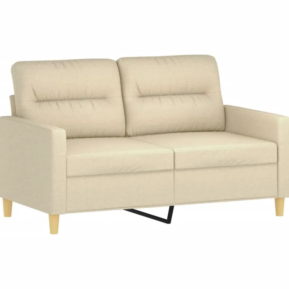 Banken*vidaXL 3-delige Loungeset met kussens stof crèmekleurig Crème