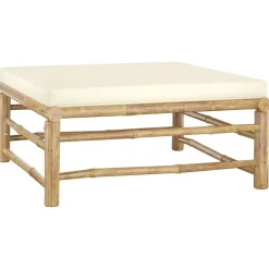 6-delige Loungeset met crèmewitte kussens bamboe>vidaXL