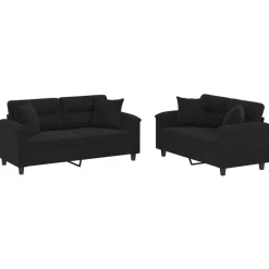 2-delige Loungeset met kussens microvezelstof>vidaXL Outlet