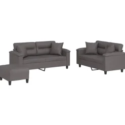 3-delige Loungeset met kussens kunstleer>vidaXL Hot