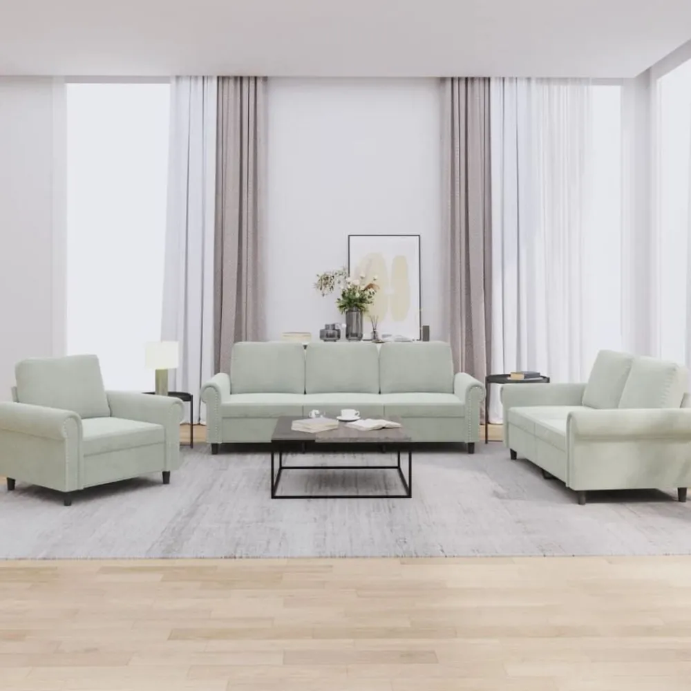 3-delige Loungeset met kussens fluweel>vidaXL Discount