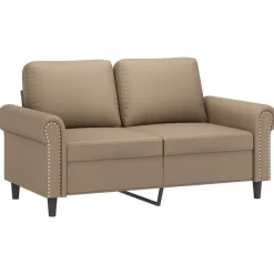 Banken*vidaXL 3-delige Loungeset met kussens kunstleer kleurig Cappuccino