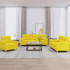 3-delige Loungeset met kussens stof>vidaXL Hot