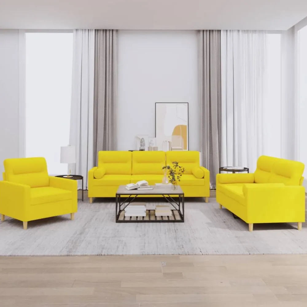 3-delige Loungeset met kussens stof>vidaXL Hot