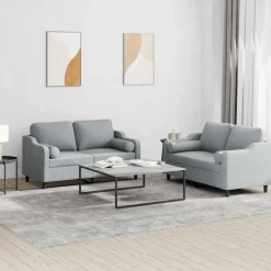 2-delige Loungeset met kussens stof>vidaXL Outlet