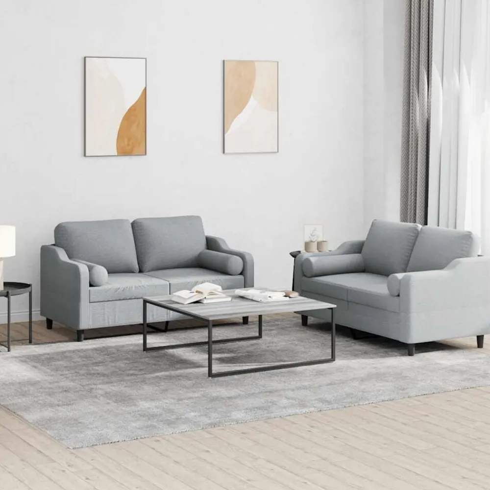 2-delige Loungeset met kussens stof>vidaXL Outlet