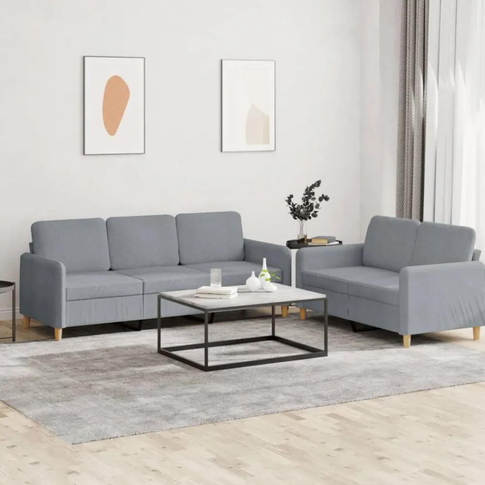 2-delige Loungeset met kussens stof>vidaXL Best