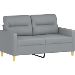 Banken*vidaXL 2-delige Loungeset met kussens stof Lichtgrijs