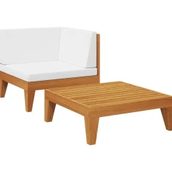 2-delige Loungeset met kussens massief acaciahout>vidaXL Hot