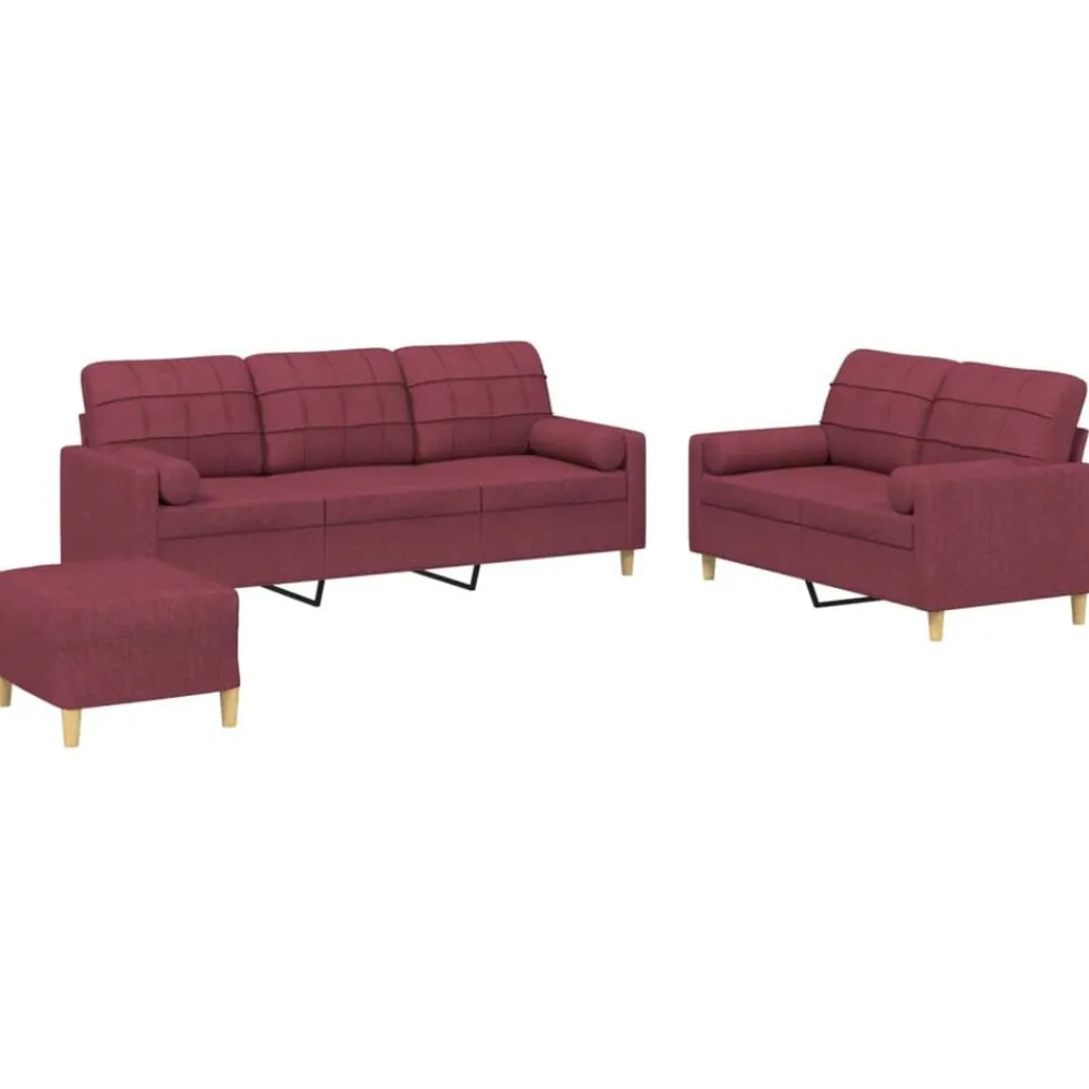 3-delige Loungeset met kussens stof>vidaXL Hot