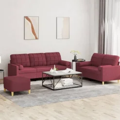 3-delige Loungeset met kussens stof>vidaXL Hot