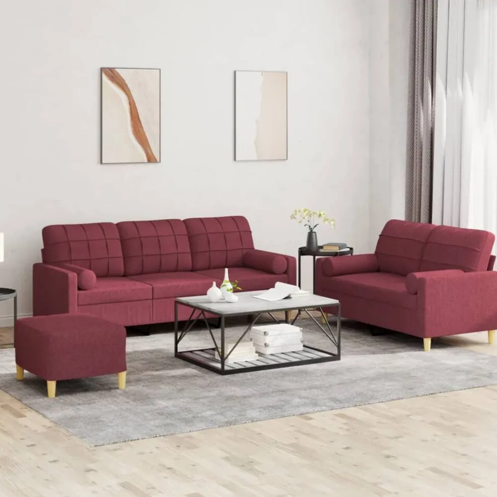 3-delige Loungeset met kussens stof>vidaXL Hot