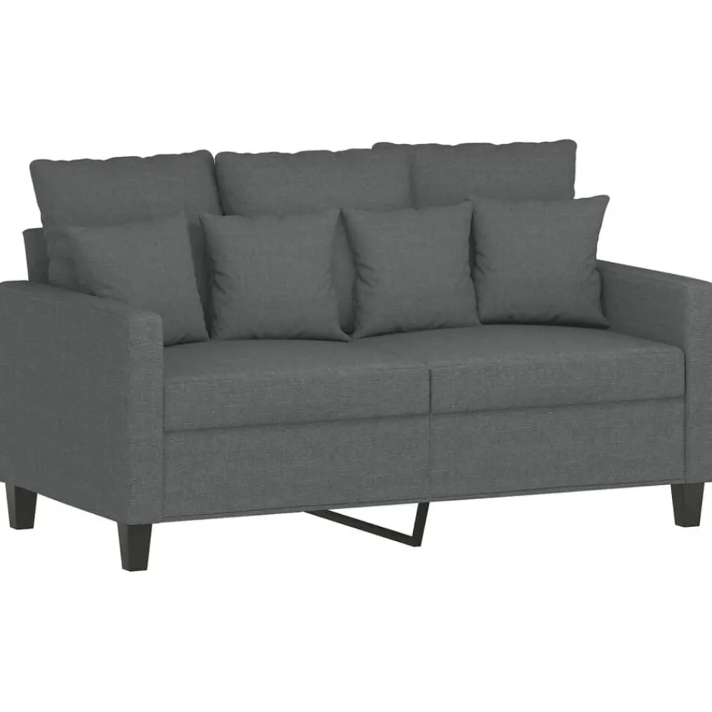 Banken*vidaXL 3-delige Loungeset met kussens stof Donkergrijs