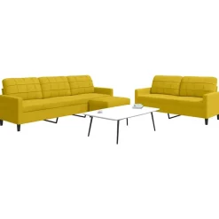 Banken*vidaXL 3-delige Loungeset met kussens fluweel geel