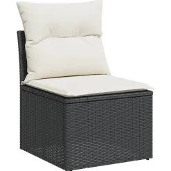 6-delige Loungeset met kussens poly rattan zwart><noscript><img width=
