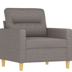 Banken*vidaXL 3-delige Loungeset met kussens stof Taupe