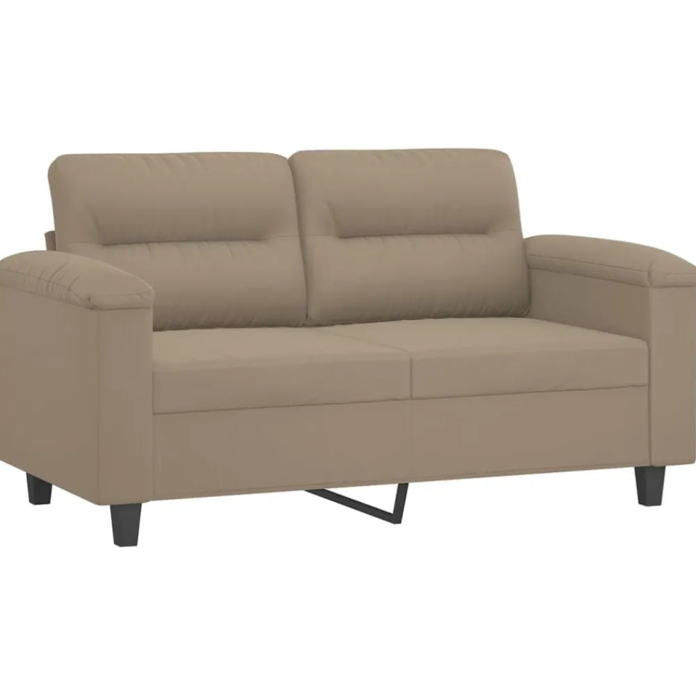 Banken*vidaXL 3-delige Loungeset met kussens microvezelstof Taupe