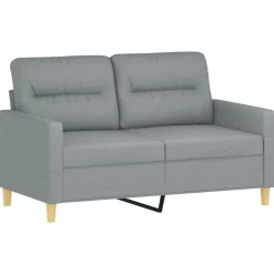 Banken*vidaXL 2-delige Loungeset met kussens stof Lichtgrijs
