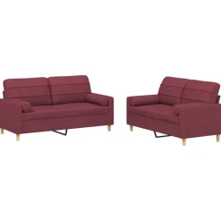 2-delige Loungeset met kussens stof>vidaXL