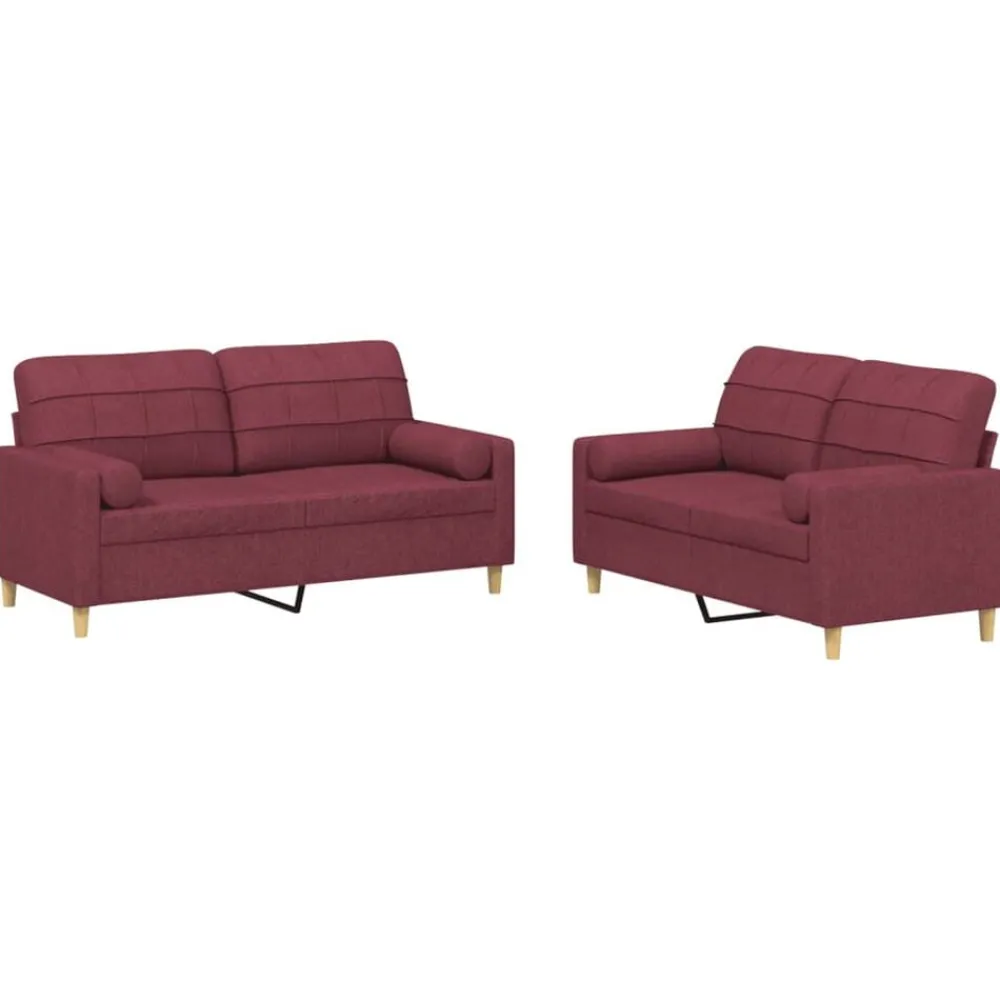 2-delige Loungeset met kussens stof>vidaXL