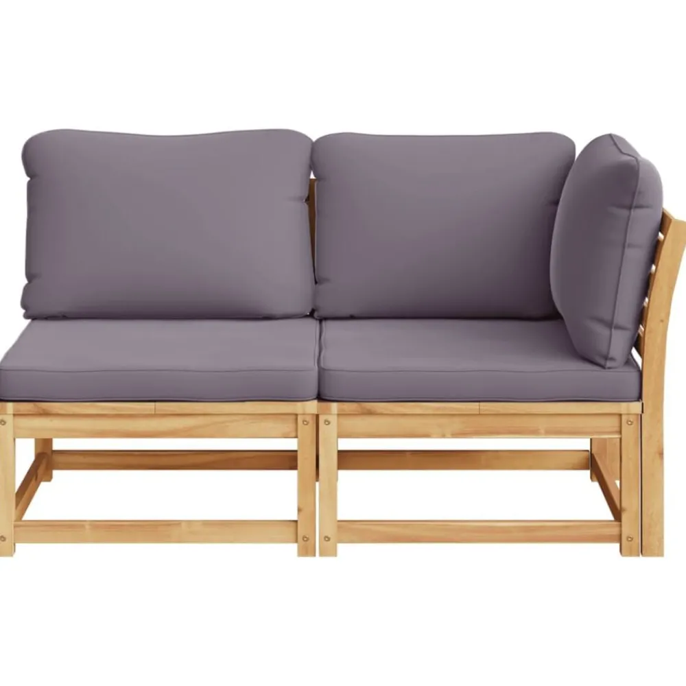 2-delige Loungeset met kussens massief acaciahout>vidaXL Best