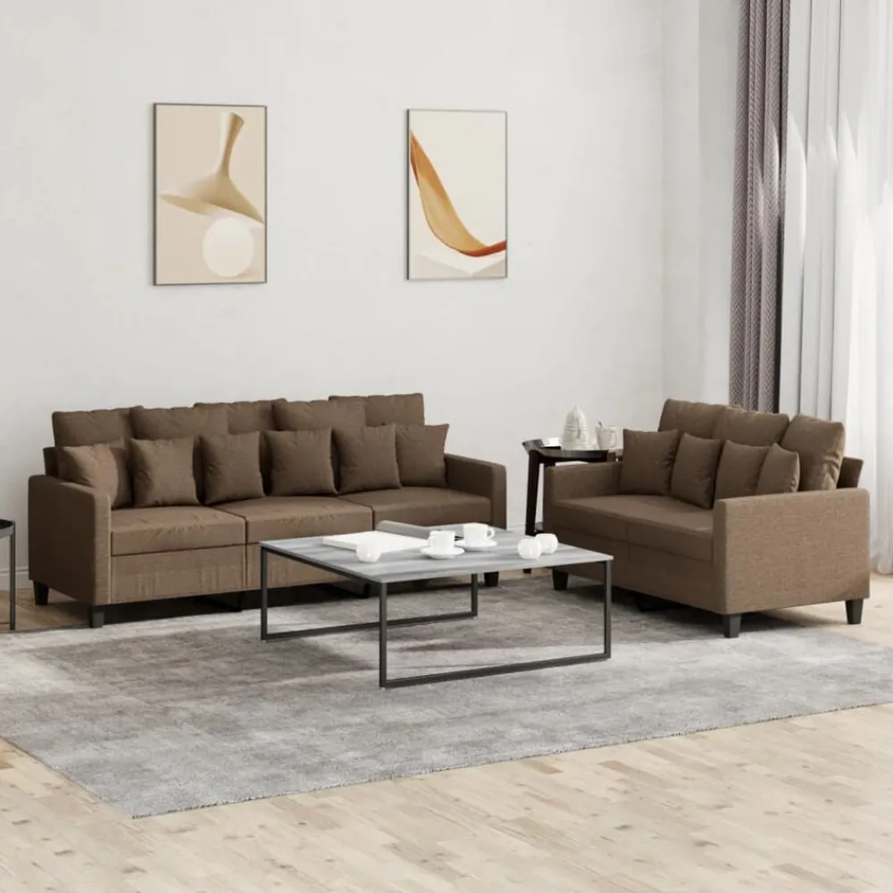 2-delige Loungeset met kussens stof>vidaXL Best