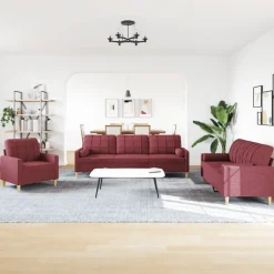 3-delige Loungeset met sierkussens stof><noscript><img width=