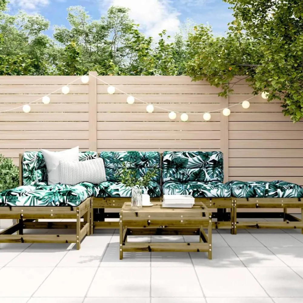 6-delige Loungeset met kussens geïmpregneerd grenenhout>vidaXL Discount