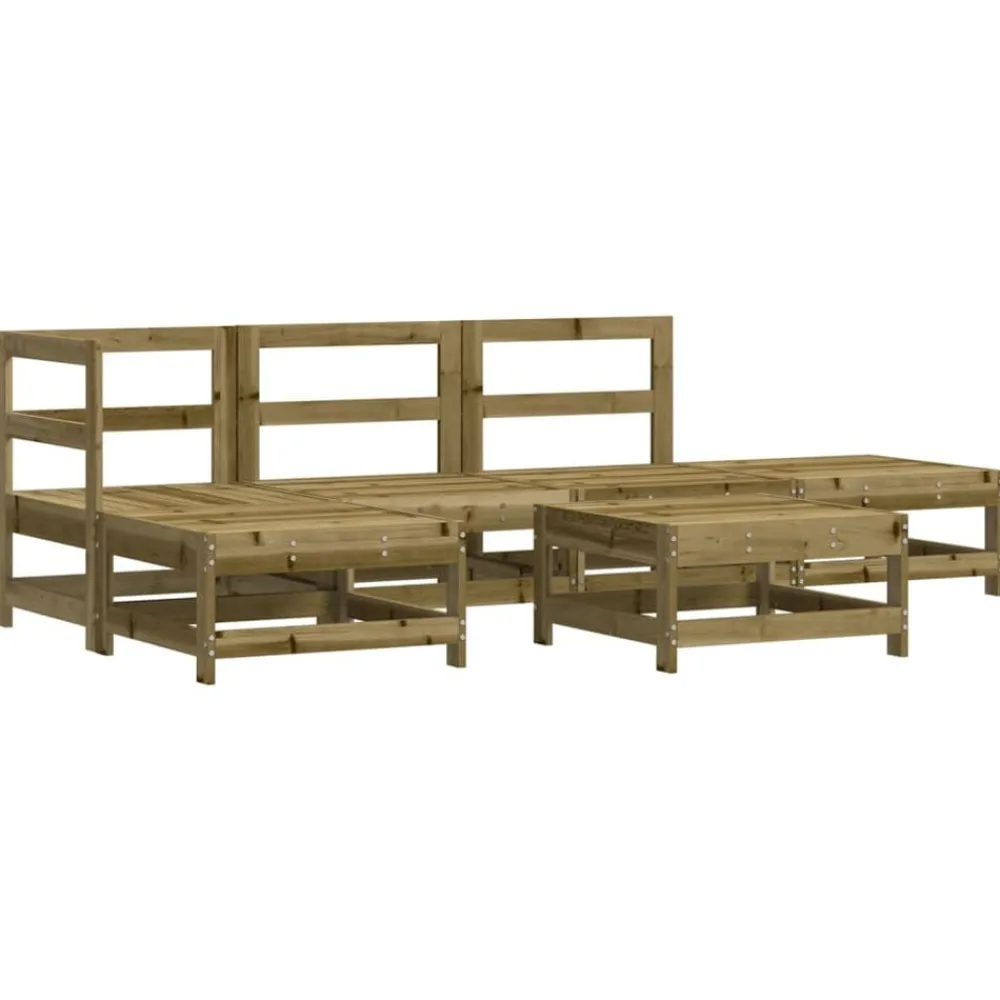 6-delige Loungeset met kussens geïmpregneerd grenenhout>vidaXL Discount
