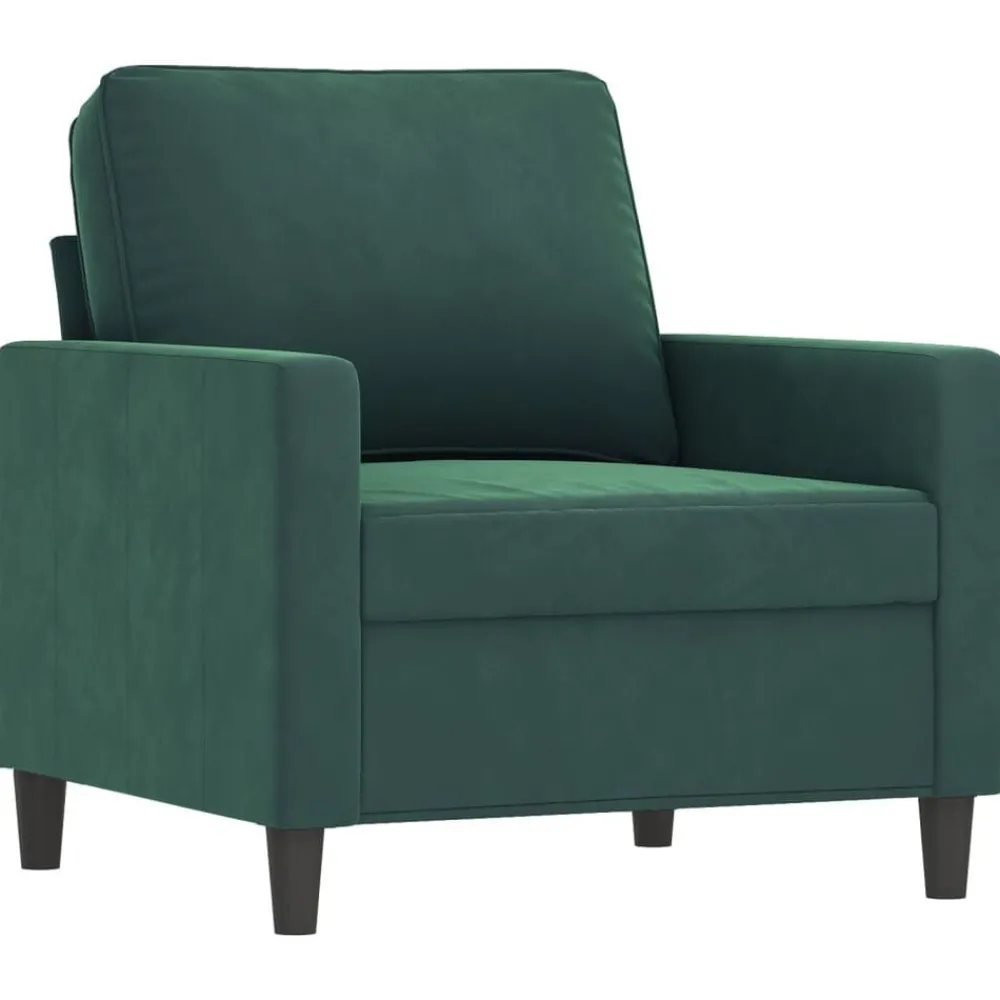 Banken*vidaXL 4-delige Loungeset met kussens fluweel Donkergroen