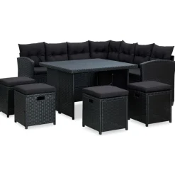 6-delige Loungeset met kussens poly rattan>vidaXL Best
